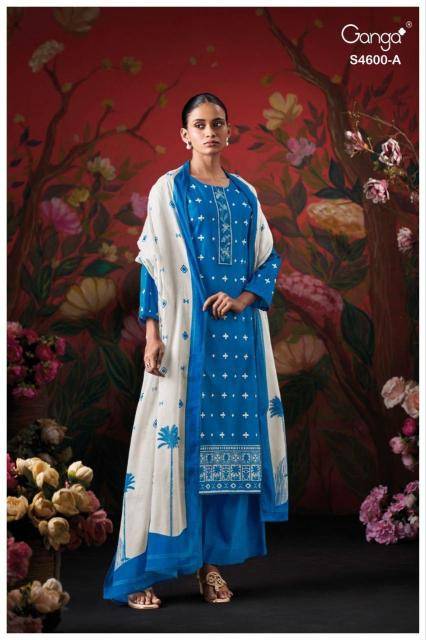 Ganga mysael 4600 Ladies dress material wholesale market in Surat